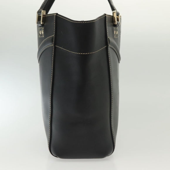 GUCCI Tote Bag Leather Gold Black 141432 Auth ep10234