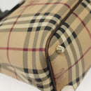 BURBERRY Nova Check Tote Bag PVC Leather Beige Gold Auth ep10235-16
