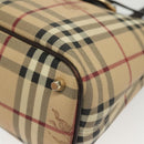 BURBERRY Nova Check Tote Bag PVC Leather Beige Gold Auth ep10235-17