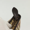 BURBERRY Nova Check Tote Bag PVC Leather Beige Gold Auth ep10235-10