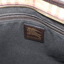 BURBERRY Nova Check Tote Bag PVC Leather Beige Gold Auth ep10235-18