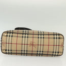 BURBERRY Nova Check Tote Bag PVC Leather Beige Gold Auth ep10235-5