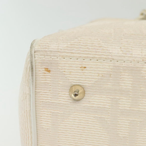 Christian Dior Canage Hand Bag Canvas White Gold Auth ep10239