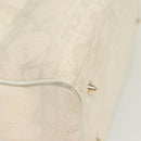 Christian Dior Canage Hand Bag Canvas White Gold Auth ep10239-14