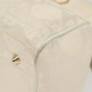 Christian Dior Canage Hand Bag Canvas White Gold Auth ep10239-10