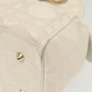 Christian Dior Canage Hand Bag Canvas White Gold Auth ep10239-16
