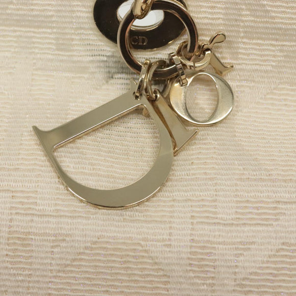 Christian Dior Canage Hand Bag Canvas White Gold Auth ep10239