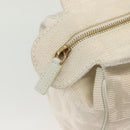 Christian Dior Canage Hand Bag Canvas White Gold Auth ep10239-18