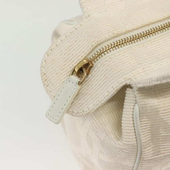 Christian Dior Canage Hand Bag Canvas White Gold Auth ep10239