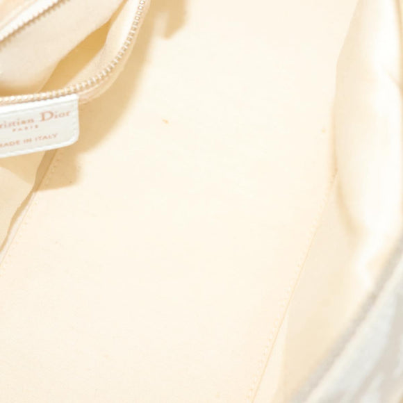 Christian Dior Canage Hand Bag Canvas White Gold Auth ep10239