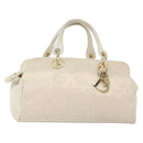 Christian Dior Canage Hand Bag Canvas White Gold Auth ep10239-1