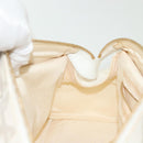 Christian Dior Canage Hand Bag Canvas White Gold Auth ep10239-21