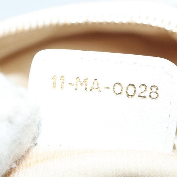 Christian Dior Canage Hand Bag Canvas White Gold Auth ep10239