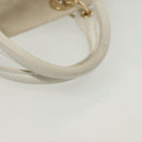 Christian Dior Canage Hand Bag Canvas White Gold Auth ep10239-8