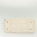 Christian Dior Canage Hand Bag Canvas White Gold Auth ep10239-5