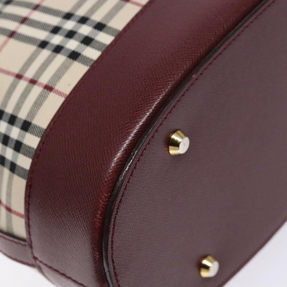 BURBERRY Nova Check Tote Bag Canvas Beige Gold Auth ep10243