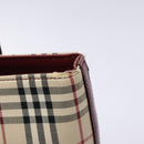 BURBERRY Nova Check Tote Bag Canvas Beige Gold Auth ep10243-14