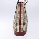 BURBERRY Nova Check Tote Bag Canvas Beige Gold Auth ep10243-5
