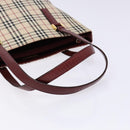 BURBERRY Nova Check Tote Bag Canvas Beige Gold Auth ep10243-7