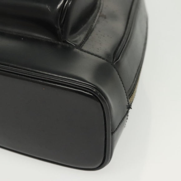 GUCCI Bamboo Body Bag Patent leather Black Silver 003 3444 0127 Auth ep10252