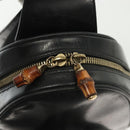 GUCCI Bamboo Body Bag Patent leather Black Silver 003 3444 0127 Auth ep10252-17