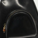 GUCCI Bamboo Body Bag Patent leather Black Silver 003 3444 0127 Auth ep10252-19