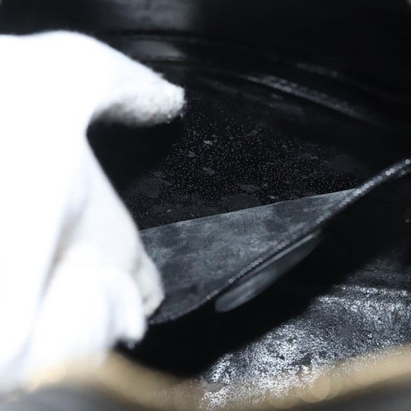 GUCCI Bamboo Body Bag Patent leather Black Silver 003 3444 0127 Auth ep10252