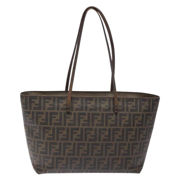 FENDI Zucca Canvas Tote Bag Black Brown Auth ep10256 - 0