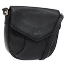 Burberrys Shoulder Bag Leather Black Gold Auth ep10257-1