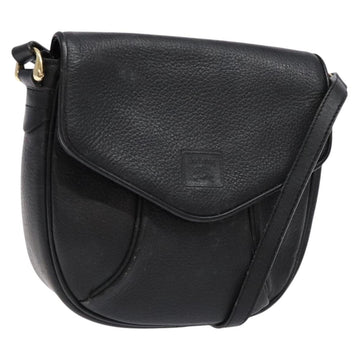 Burberrys Shoulder Bag Leather Black Gold Auth ep10257