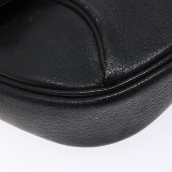 Burberrys Shoulder Bag Leather Black Gold Auth ep10257