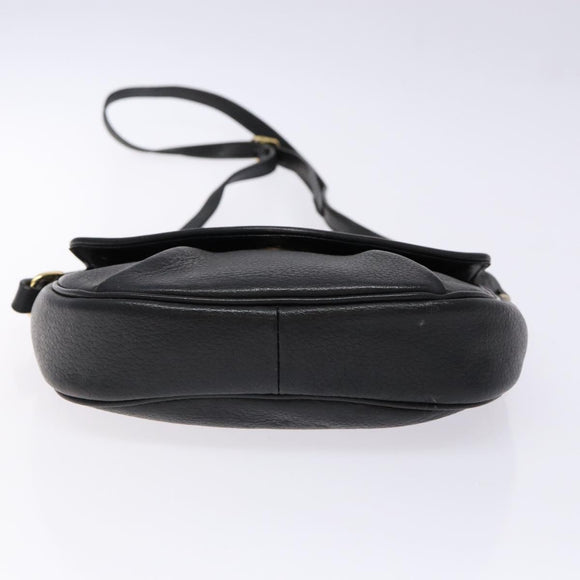 Burberrys Shoulder Bag Leather Black Gold Auth ep10257