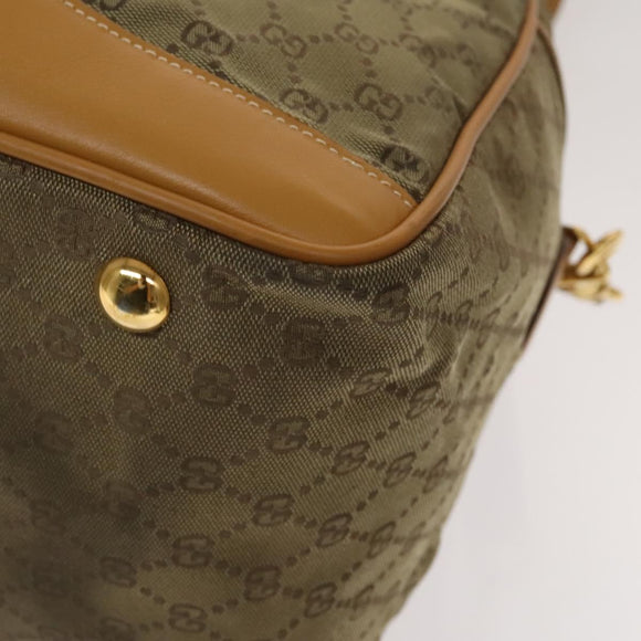 GUCCI GG Canvas Boston Bag 2way Gold Beige Auth ep10259