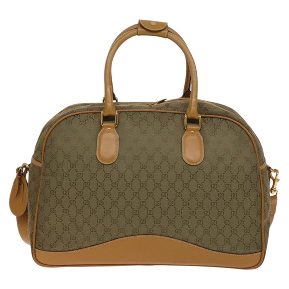 GUCCI GG Canvas Boston Bag 2way Gold Beige Auth ep10259