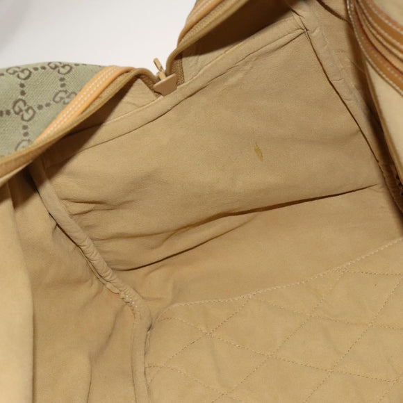 GUCCI GG Canvas Boston Bag 2way Gold Beige Auth ep10259