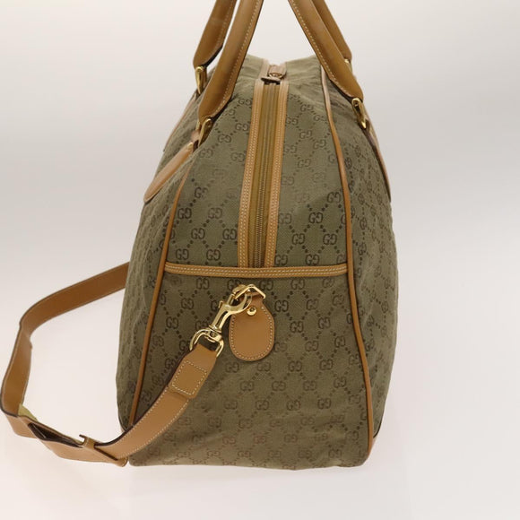GUCCI GG Canvas Boston Bag 2way Gold Beige Auth ep10259
