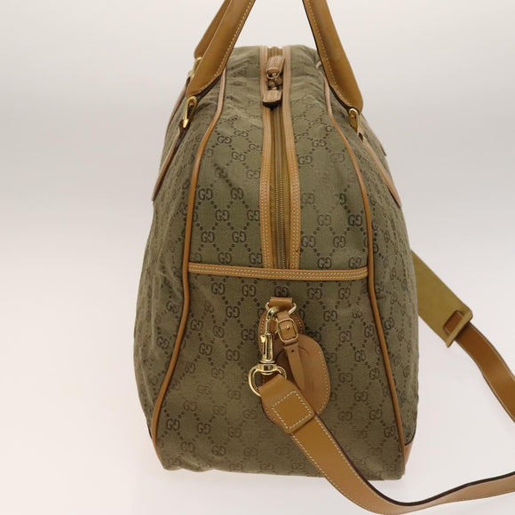 GUCCI GG Canvas Boston Bag 2way Gold Beige Auth ep10259