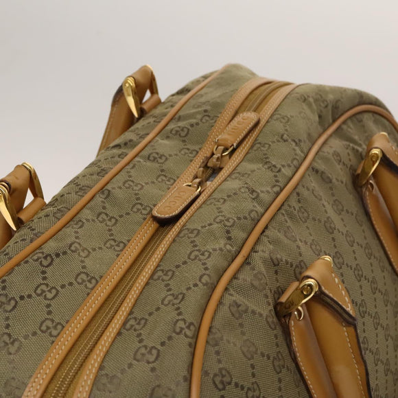 GUCCI GG Canvas Boston Bag 2way Gold Beige Auth ep10259