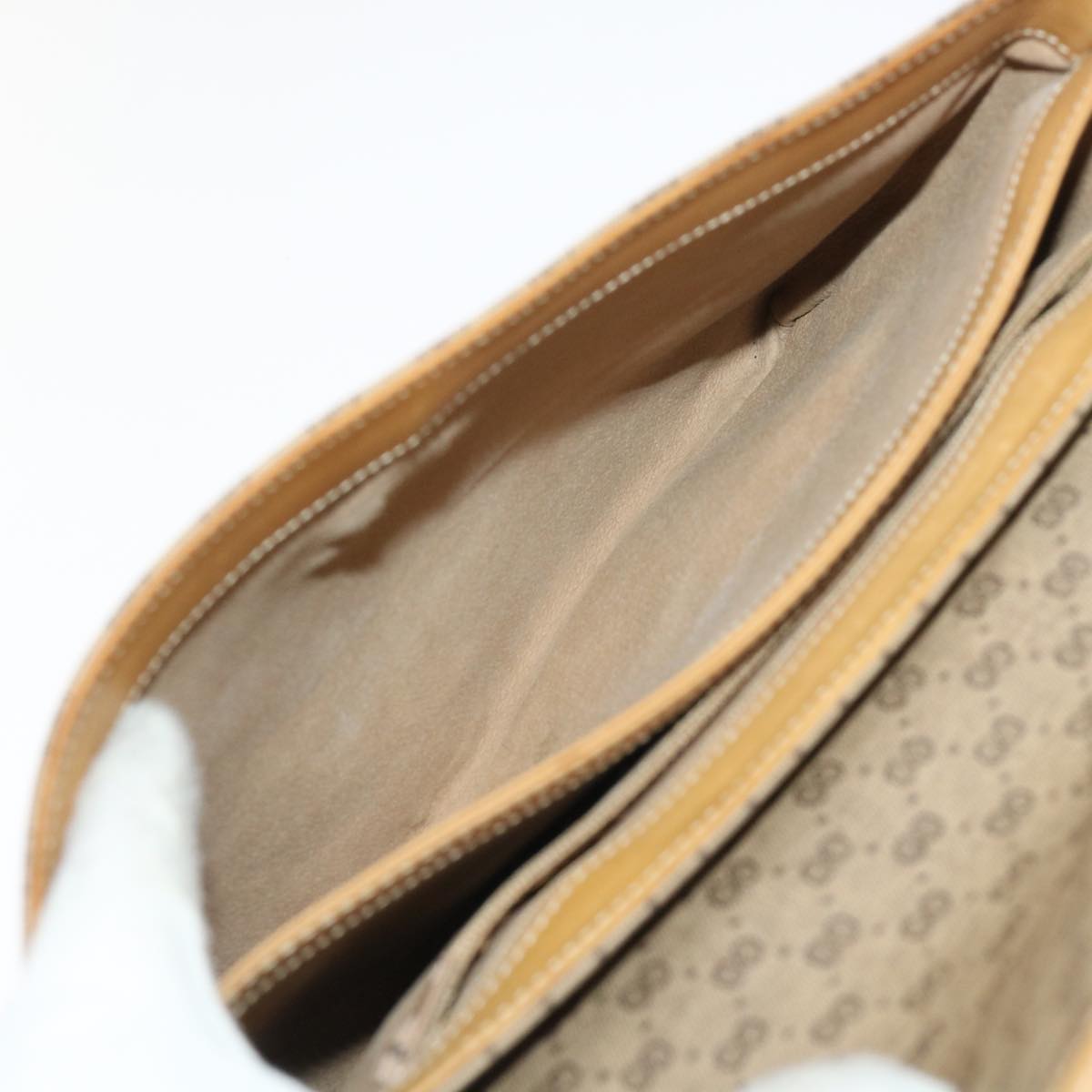 GUCCI Micro GG Canvas Shoulder Bag PVC Leather Beige 14•001•5364 Auth ep1026