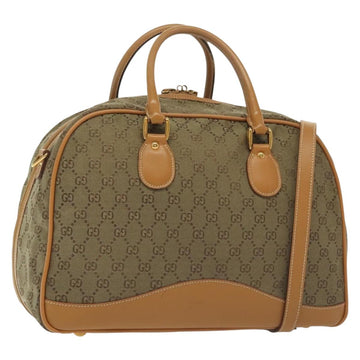 GUCCI GG Canvas Boston Bag 2way Gold Beige 013 123 3659 Auth ep10260