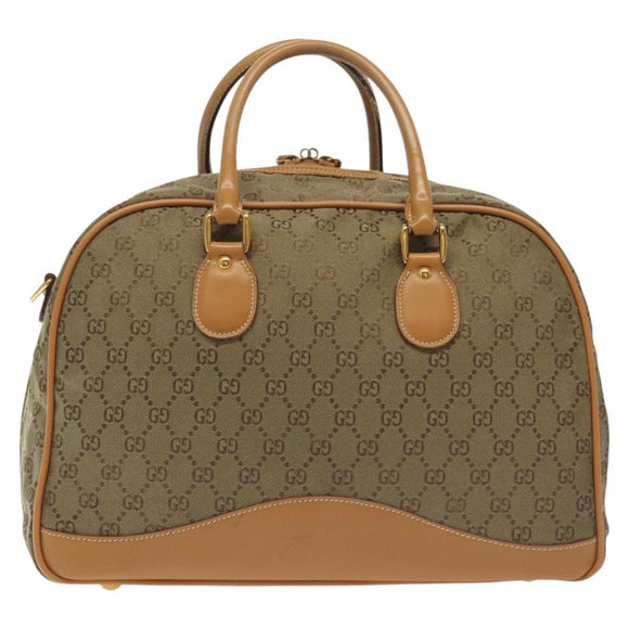 GUCCI GG Canvas Boston Bag 2way Gold Beige 013 123 3659 Auth ep10260