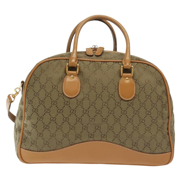 GUCCI GG Canvas Boston Bag 2way Gold Beige 013 123 3659 Auth ep10260