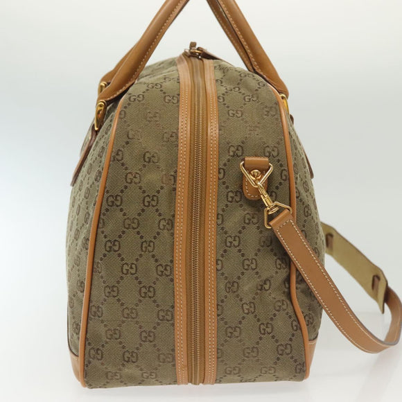 GUCCI GG Canvas Boston Bag 2way Gold Beige 013 123 3659 Auth ep10260