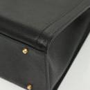 GUCCI Bamboo Hand Bag Leather Black Gold 002 1186 0260 Auth ep10262-11