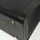 GUCCI Bamboo Hand Bag Leather Black Gold 002 1186 0260 Auth ep10262-13