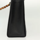 GUCCI Bamboo Hand Bag Leather Black Gold 002 1186 0260 Auth ep10262-4