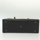 GUCCI Bamboo Hand Bag Leather Black Gold 002 1186 0260 Auth ep10262-9