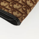 Christian Dior Trotter Canvas Shoulder Bag Brown Gold Auth ep10263-15