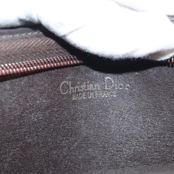 Christian Dior Trotter Canvas Shoulder Bag Brown Gold Auth ep10263