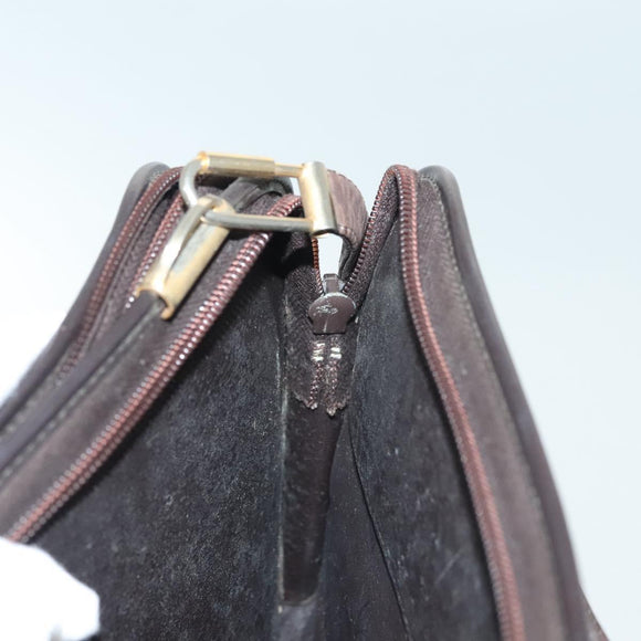 Christian Dior Trotter Canvas Shoulder Bag Brown Gold Auth ep10263